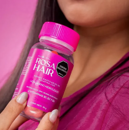 Rosa Hair | Biotina + Vitaminas para Cabello, Piel y Uñas